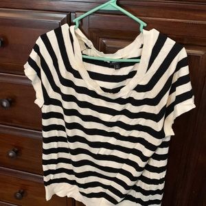 Black and White Striped Top